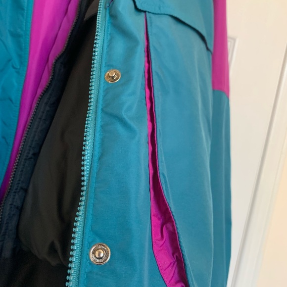 Vintage Columbia Ski Jacket Teal and Purple Size Large - Picture 9 of 15